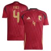 Maglia ufficiale Belgio Faes 4 Casa Euro 2024 per Uomo